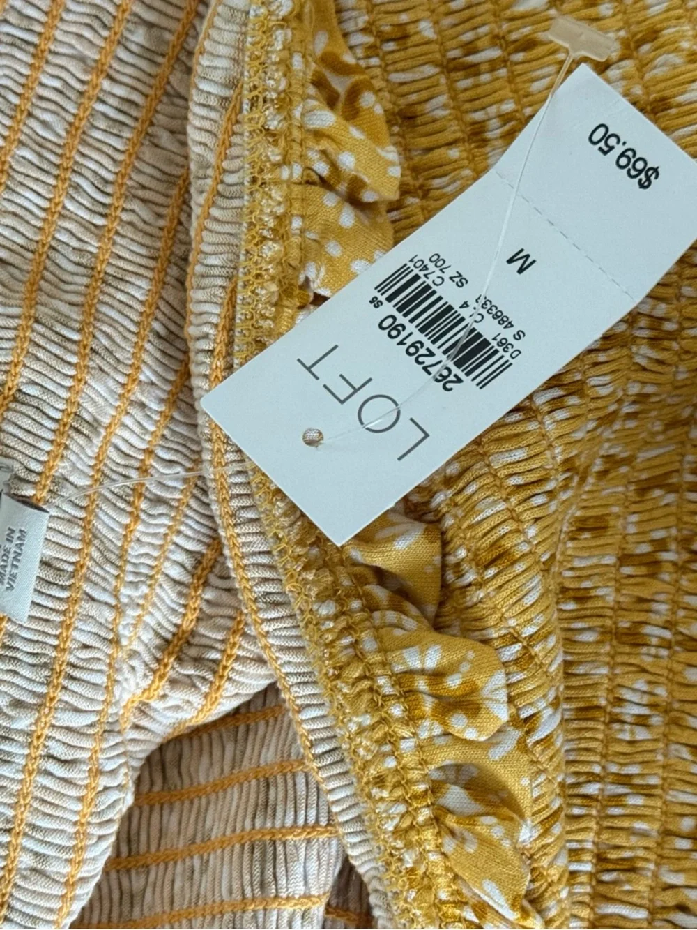 LOFT Beach Yellow Strapless Smocked Floral Romper Dress - Picture 6 of 7